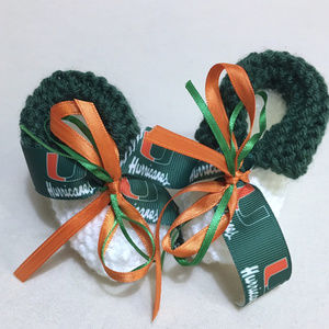 University of Miami HURRICANES Baby Booties *NEW*